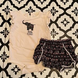 Baby girl 24 month elephant short outfit